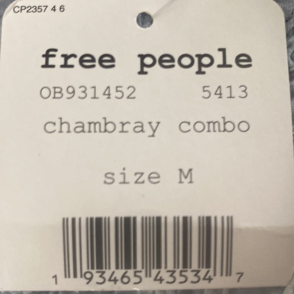 Women’s Free People Chambray Combo Ombré shades of Blue - Picture 9 of 9